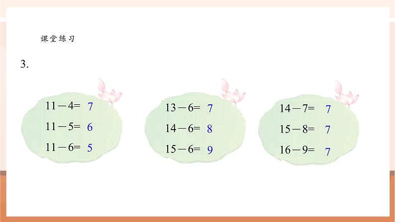 【新教材核心素养】苏教版数学一年级下册《进位加法和退位减法 练习三》(课件)第4页