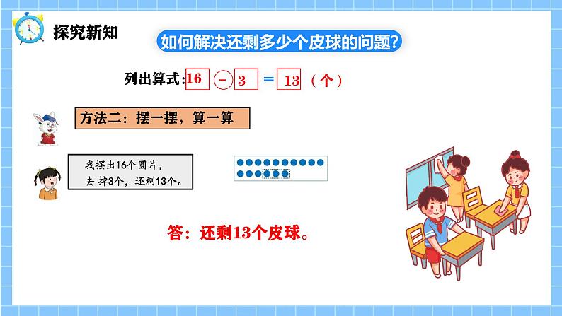 冀教版一年级数学下册第一单元1《还剩多少个皮球?(几十减几)》第6页