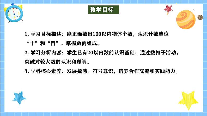 冀教版一年级数学下册第三单元3《100以内数的认识-一共有多少个扣子?》第2页