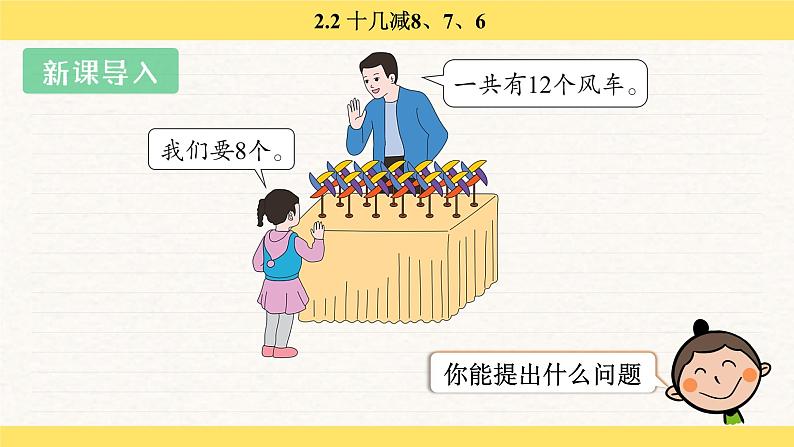 人教版(2024)数学一年级下册 2.2 十几减 8、7、6(课件)第3页