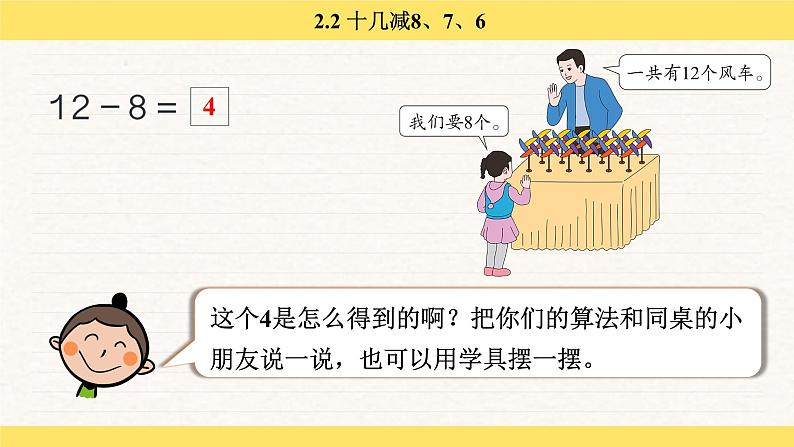 人教版(2024)数学一年级下册 2.2 十几减 8、7、6(课件)第5页
