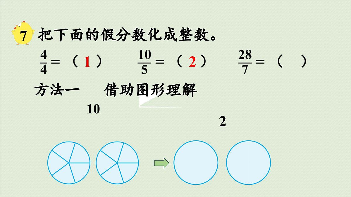 2025春苏教版数学五年级下册第四单元 第五课时 假分数化成整数或带分数课件第6页