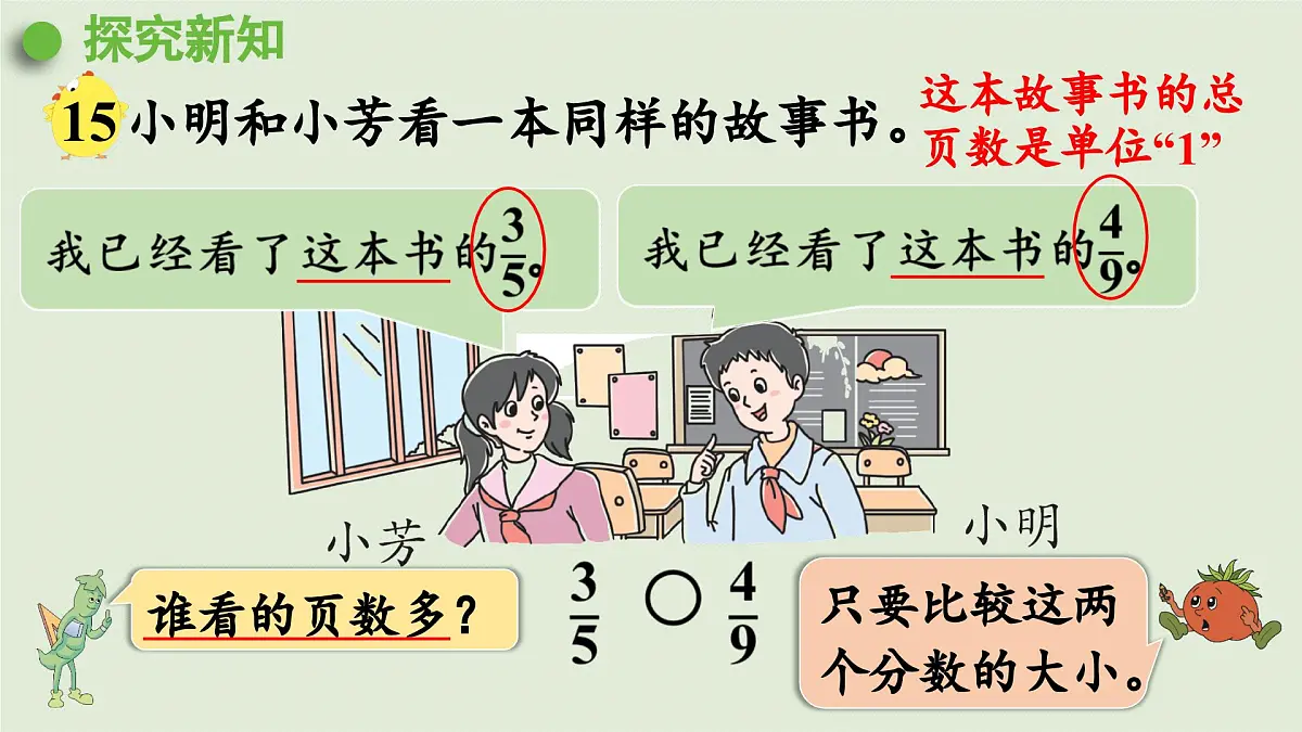 2025春苏教版数学五年级下册第四单元 第十课时 分数的大小比较课件第4页