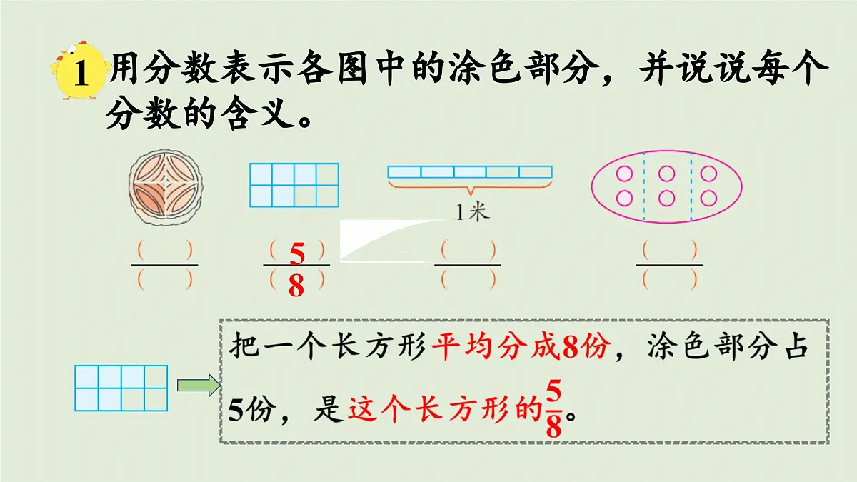 2025春苏教版数学五年级下册第四单元 第一课时 分数的意义课件第6页