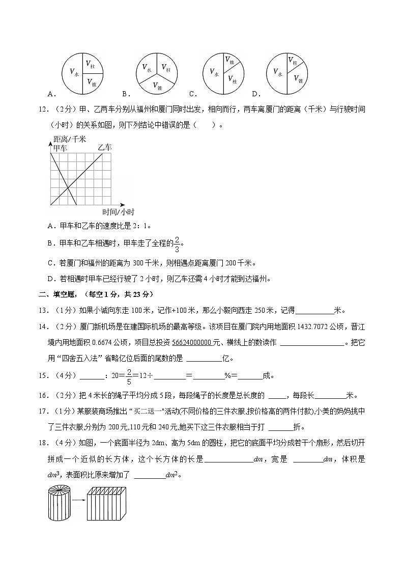 2024年福建省厦门市集美区小升初数学试卷第3页