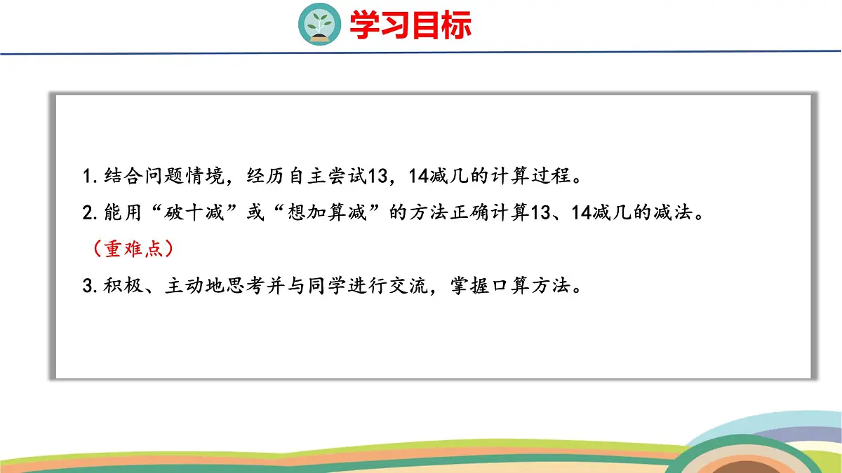 冀教版一年级数学下册课件 第1单元 第4课时 13、14减几第2页