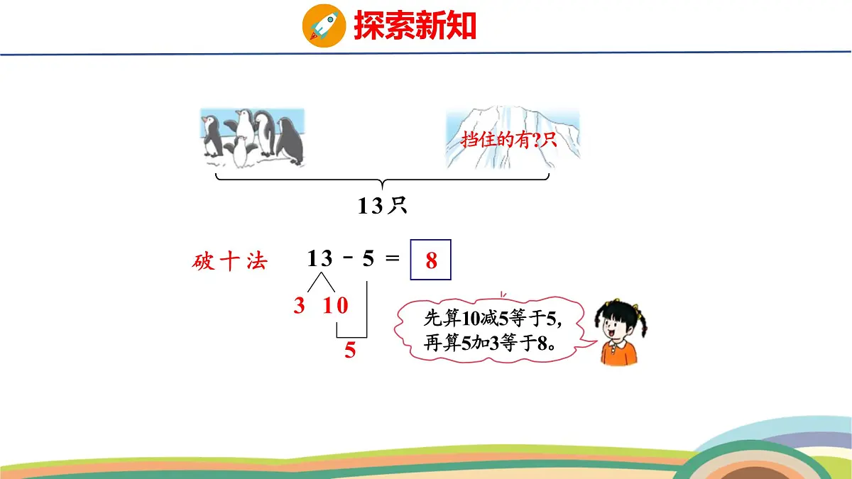 冀教版一年级数学下册课件 第1单元 第4课时 13、14减几第7页