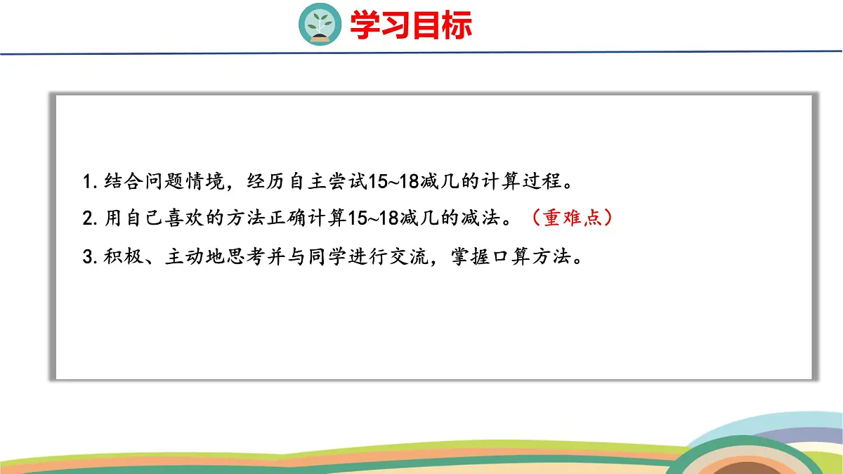 冀教版一年级数学下册课件 第1单元 第5课时 15~18减几第2页