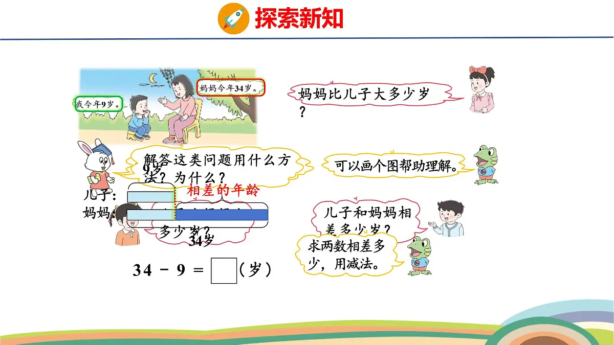 冀教版一年级数学下册课件 3.4 第3课时 年龄问题第5页