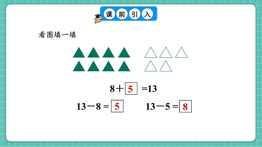 人教版小學(xué)數(shù)學(xué)一年級(jí)下冊(cè)2.4《十幾減8、7、6（2）》PPT課件第3頁(yè)
