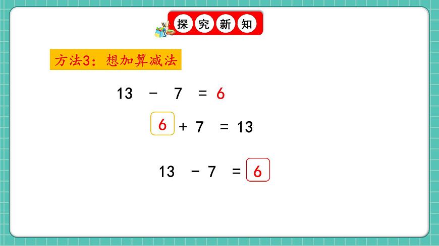 人教版小學(xué)數(shù)學(xué)一年級(jí)下冊(cè)2.4《十幾減8、7、6（2）》PPT課件第8頁(yè)