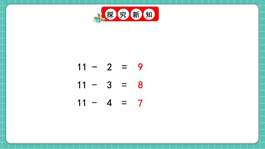 人教版小學數學一年級下冊2.6《十幾減5、4、3、2》PPT課件第7頁