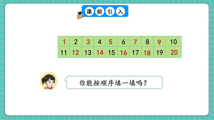 人教版小學(xué)數(shù)學(xué)一年級(jí)下冊3.5《數(shù)的順序》PPT課件第2頁