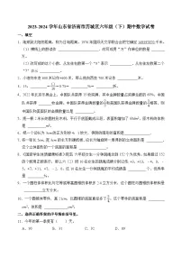 2023-2024学年山东省济南市历城区六年级(下)期中数学试卷