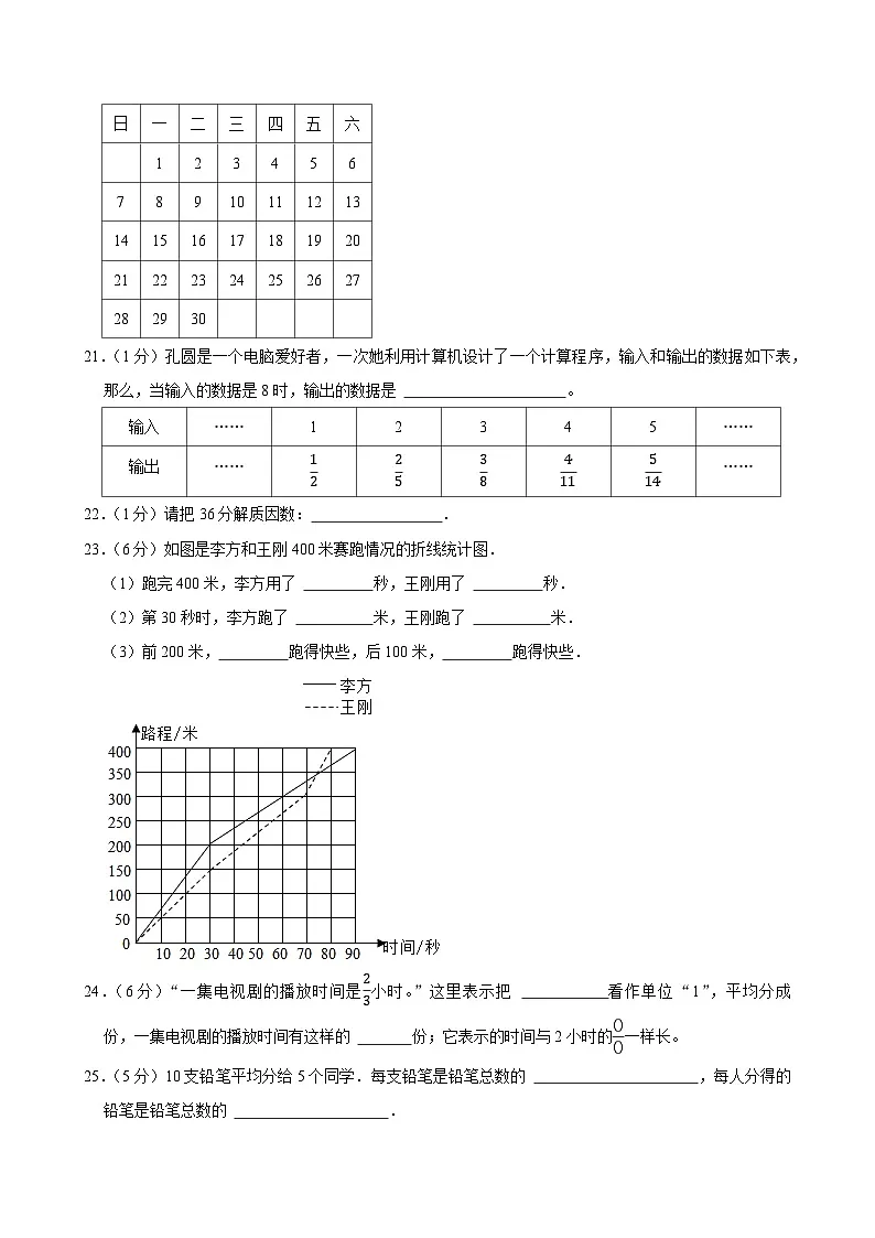 2023-2024学年江苏省徐州市鼓楼区八里中心小学五年级(下)期中数学试卷第3页