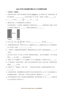 2024年四川省成都市锦江区小升初真题数学试卷(含答案)