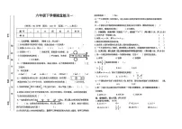 安徽省亳州市利辛县2024-2025学年第二学期3月月考六年级数学试卷