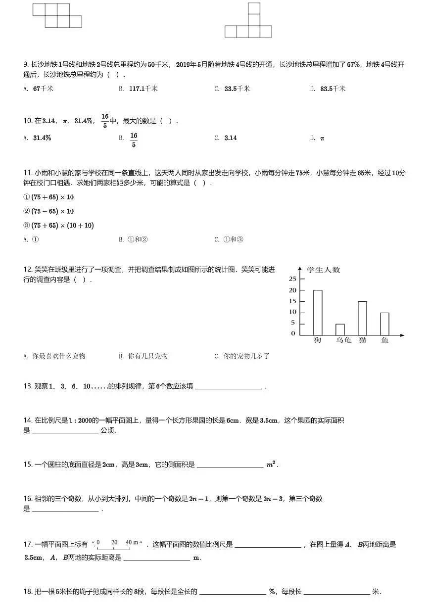 2024年上海市徐汇中学小升初数学模拟试卷附答案解析(含解析)第2页