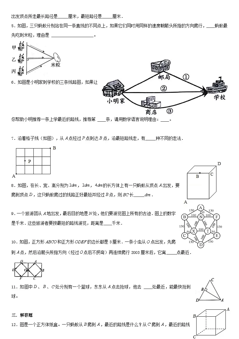 (模块化思维提升)专题11-最短线路问题-小升初数学思维拓展几何图形专项训练(通用版)第3页