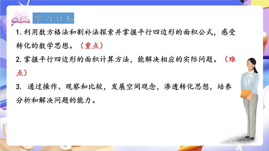 青島版(2024)數(shù)學(xué)五上 5.1 《平行四邊形面積的計(jì)算》 課件第2頁
