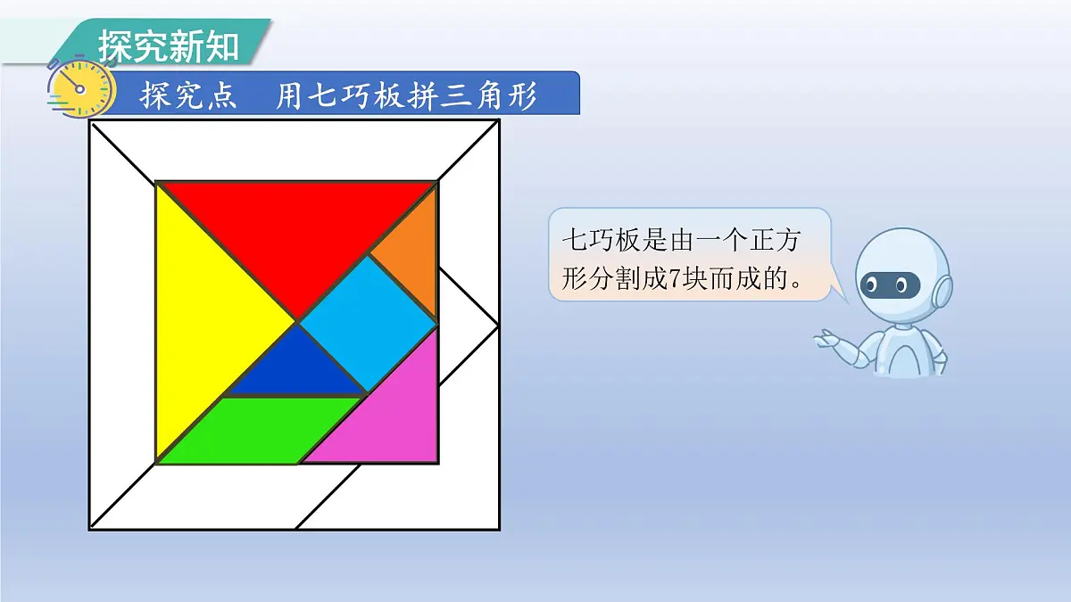 人教版(2024)一年级数学下册一认识平面图形3用七巧板拼三角形课件第4页