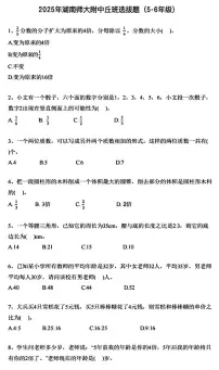 2025年湖南师范大学附属中学丘成桐少年班小学竞赛选拔考试数学试题(5~6年级)