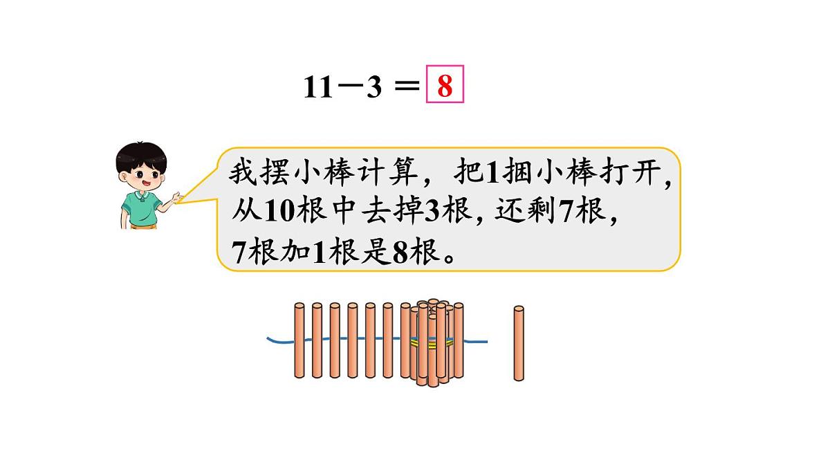 小学数学新冀教版一年级下册一 20以内的减法第2课时 11减几教学课件2025春第5页