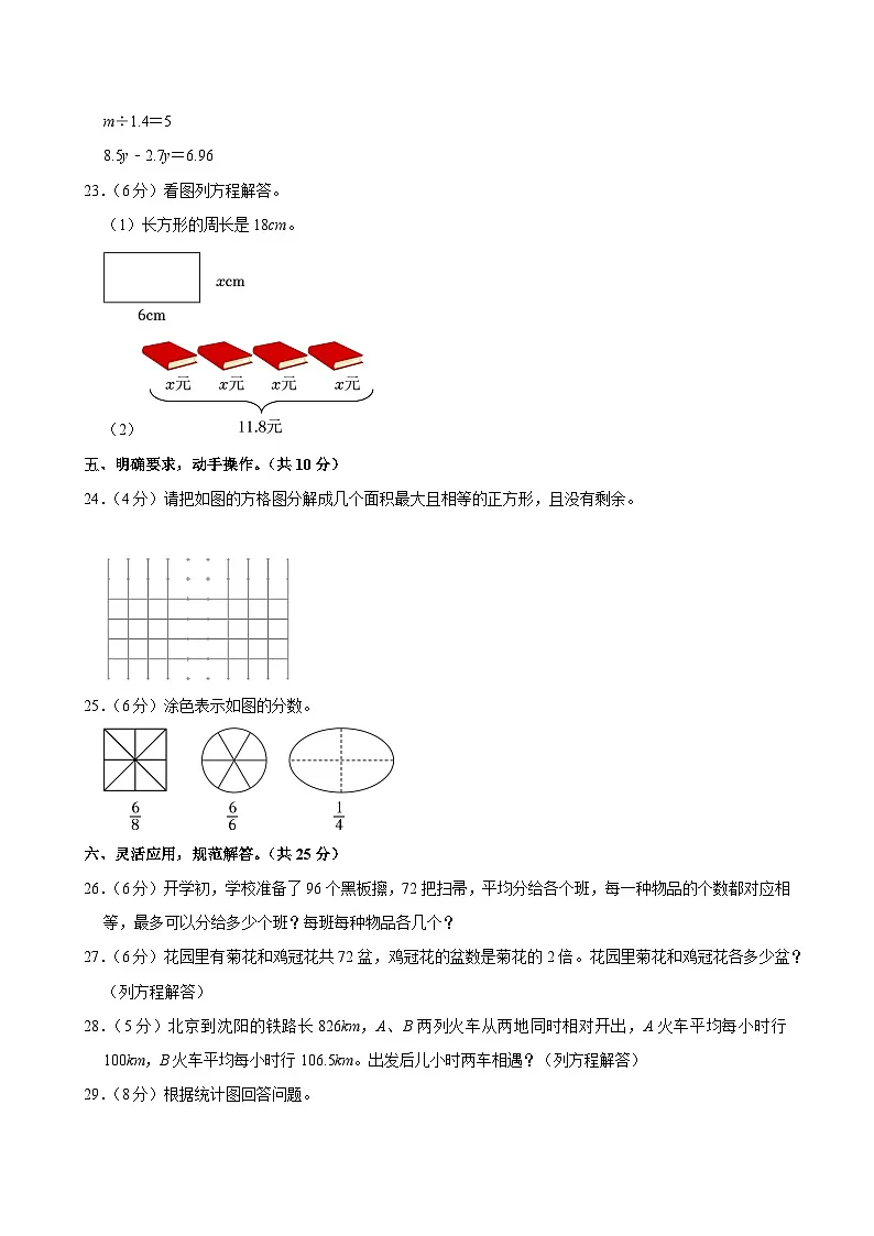 2023-2024学年山西省临汾市五年级(下)期中数学试卷第3页