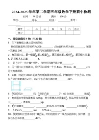 (期中100分试卷) 五年级数学下册 常考题 易错题 整理汇编 提升试卷 北师大版