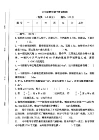 期中测试(试题)-2024-2025学年六年级下册数学人教版