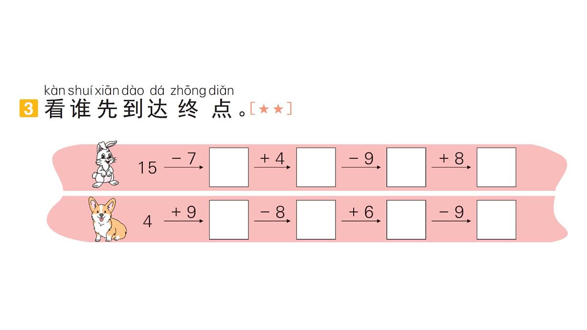 小学数学新人教版一年级下册期末复习第2天 20 以内的退位减法作业课件2025春第4页