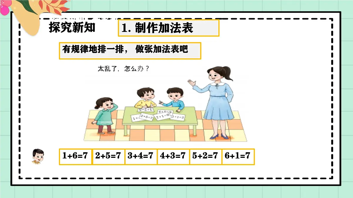 西师大版一年级上册数学第二单元(认识加法)5《做张加法表》课件pptx第5页