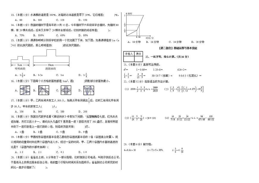 【A3考試版】數(shù)學(提高卷02)-2025年小升初全真模擬(人教版)第2頁