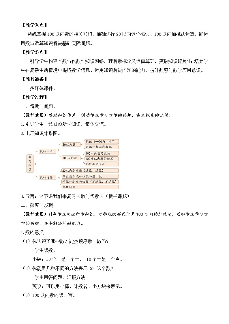 【備課無憂】北師大版數(shù)學(xué)一年級(jí)下冊(cè)-總復(fù)習(xí)1. 數(shù)與代數(shù)（教學(xué)設(shè)計(jì)）第2頁