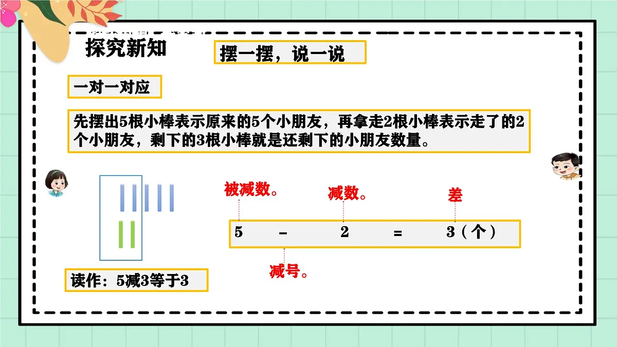 西师大版一年级上册数学第二单元(认识减法)3《想一想 算一算》课件pptx第7页