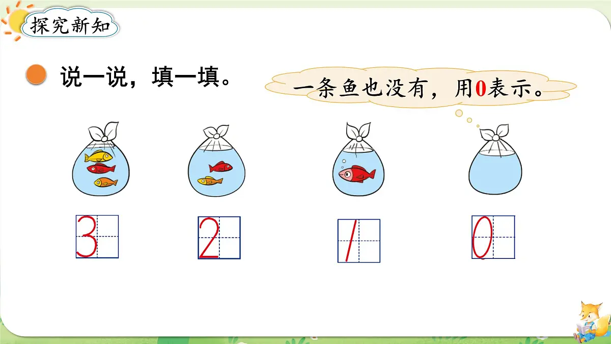 2024年北师大版数学一年级上册第一单元生活中的数第4课时小猫钓鱼课件第3页