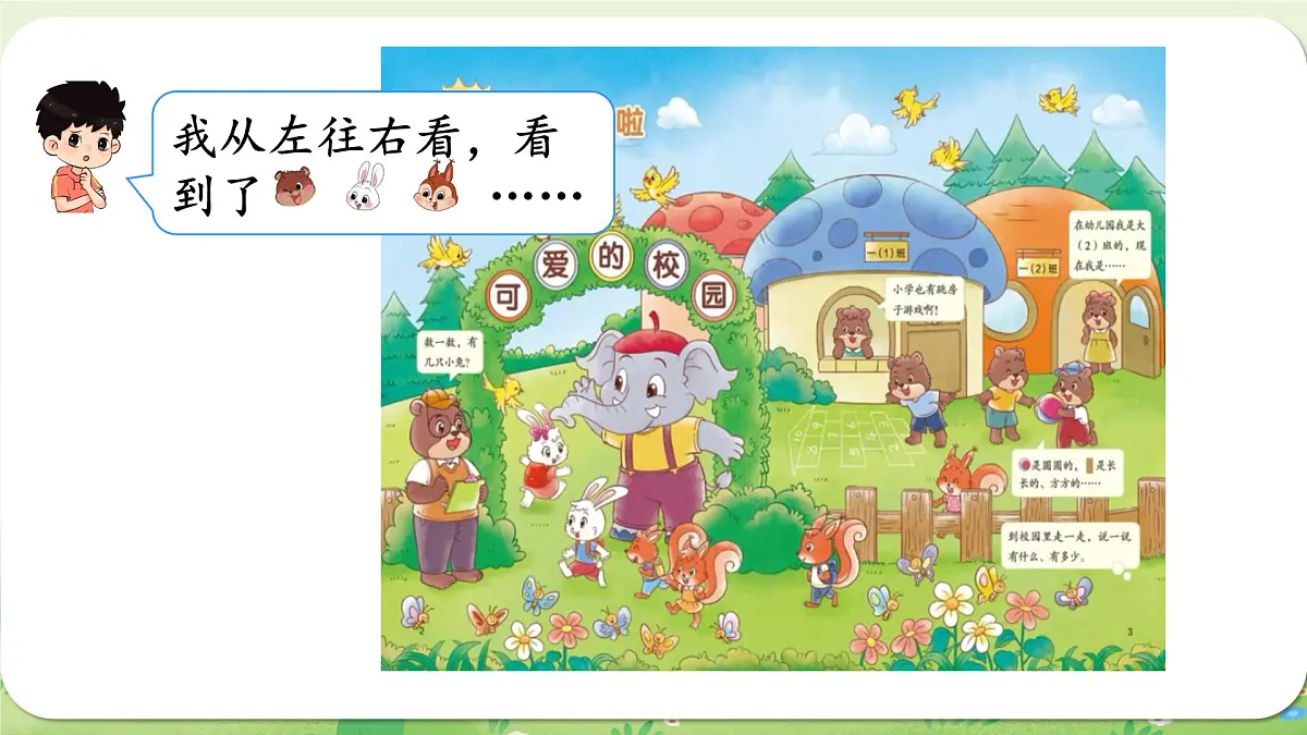 2024年北师大版数学一年级上册我上学啦1可爱的校园课件第4页