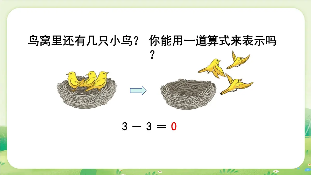 人教版(2024)一年级数学上册数学游戏第一单元5以内数的认识和加、减法2第1课时 0的认识和加、减法课件第7页