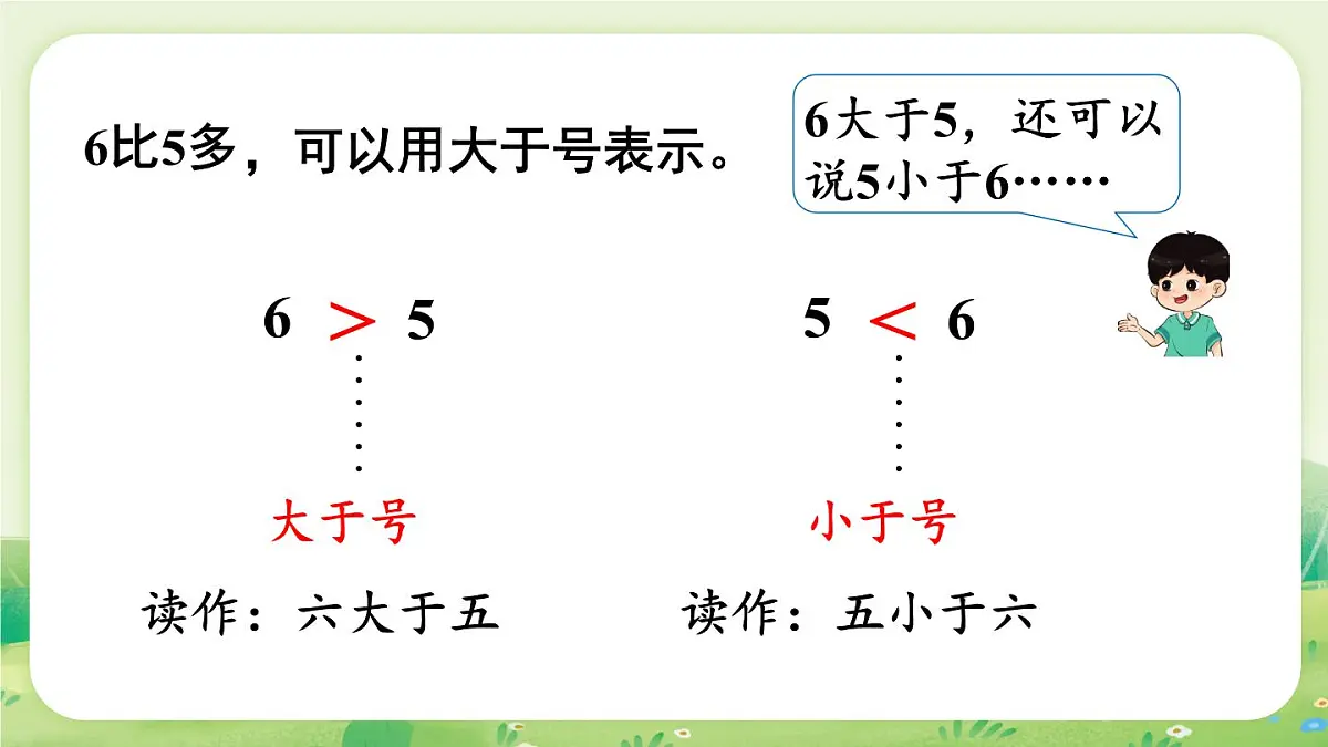 冀教版(2024)一年级数学上册第一单元熟悉的数与加减法1第4课时 认识 >=<课件第5页