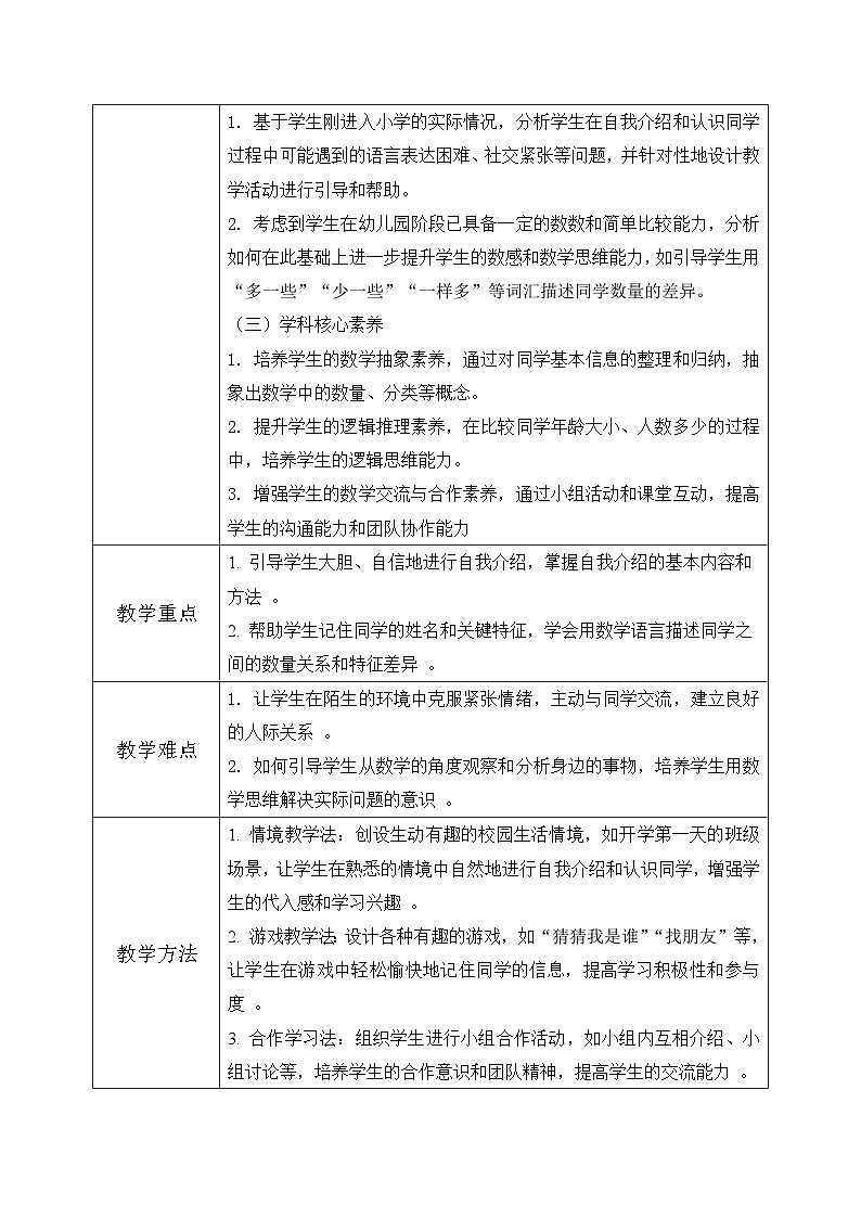 冀教版一年級上冊數(shù)學(xué)（上學(xué)了）1《認(rèn)識新朋友》教學(xué)設(shè)計第2頁