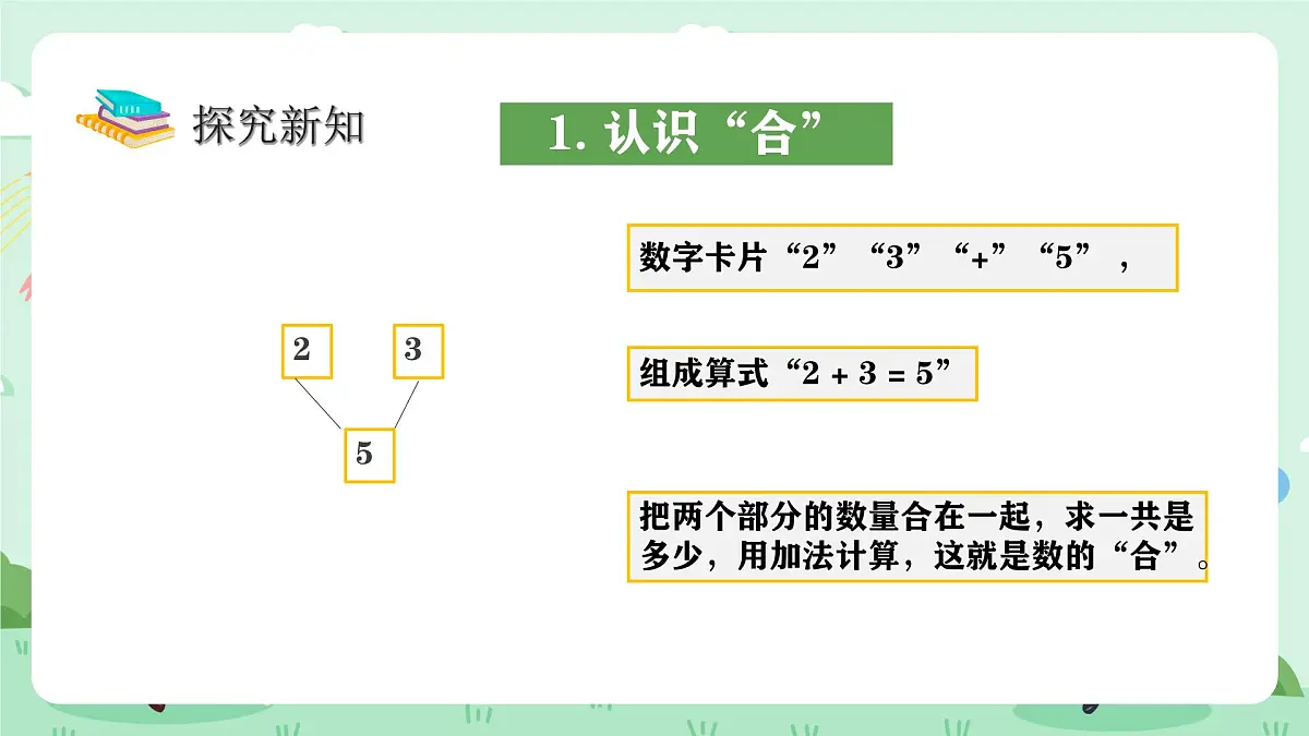 冀教版一年级上册数学第一单元7《合与分-看图填数》课件第6页