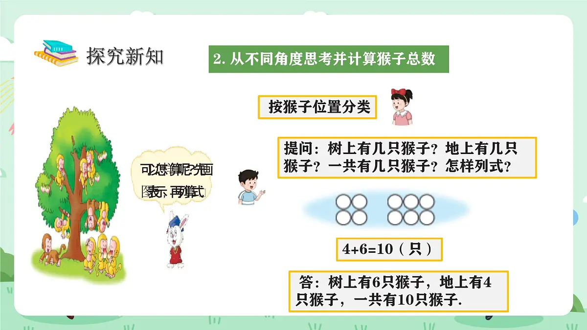 冀教版一年级上册数学第一单元4.3《10的认识和加减-一共有几只猴子?》课件第7页