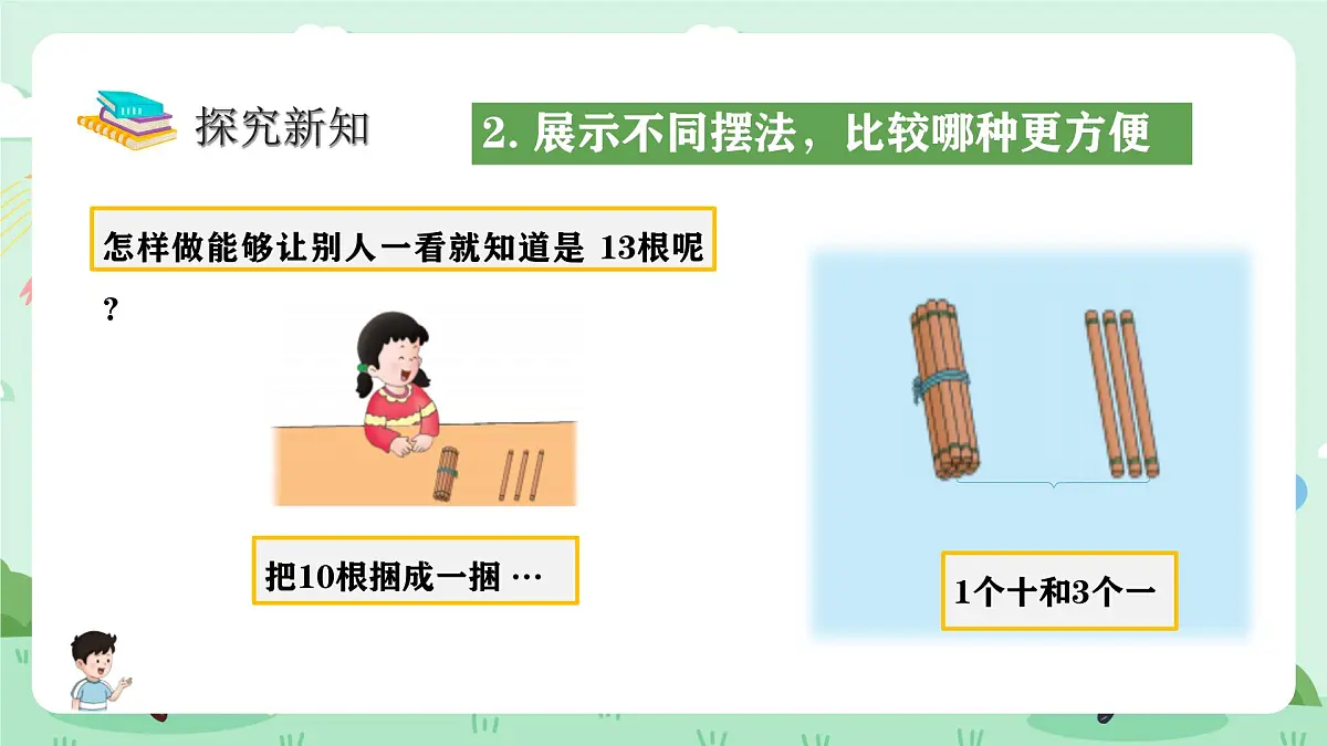 冀教版一年级上册数学第三单元1.2《数的认识-抓一数出13根小棒摆在桌子上》课件第7页