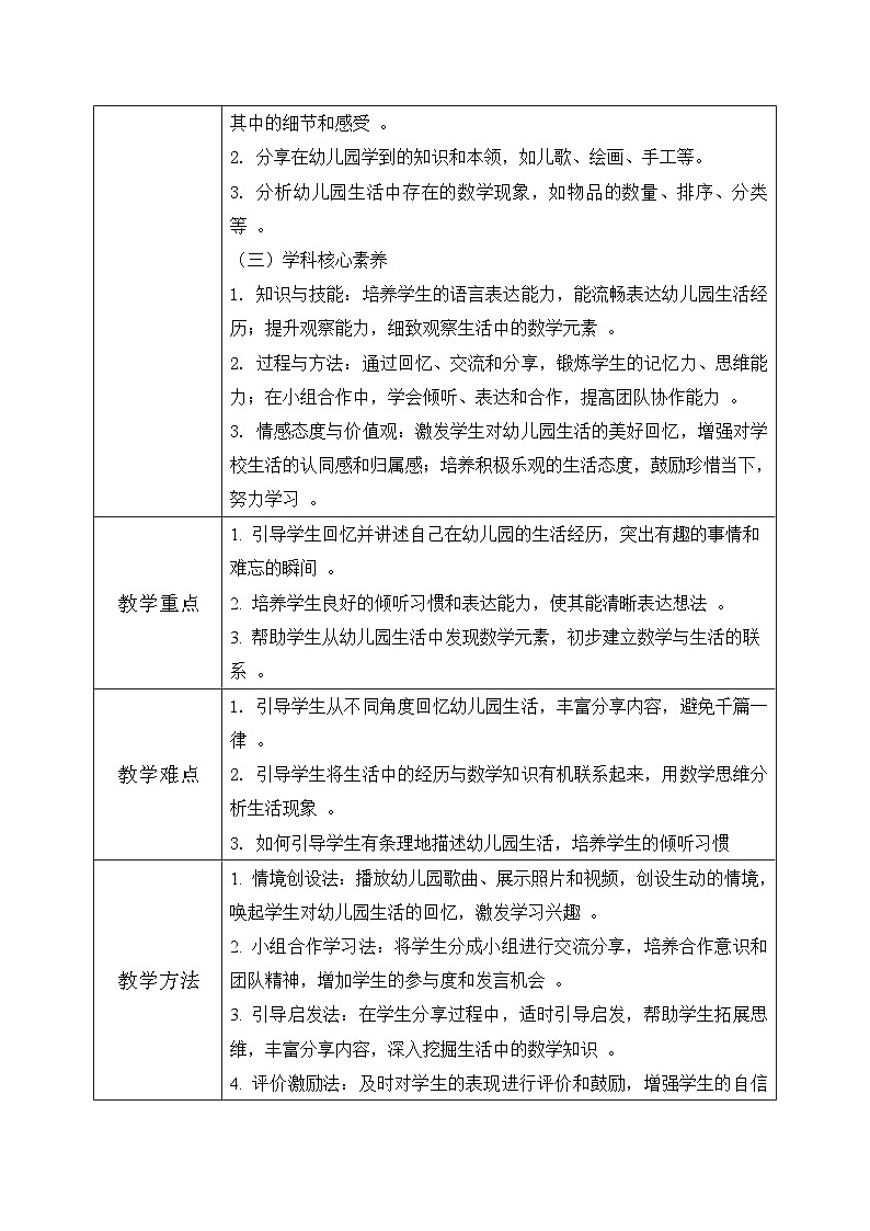 冀教版一年級(jí)上冊(cè)數(shù)學(xué)上學(xué)了2《分享幼兒園生活》教學(xué)設(shè)計(jì)第2頁(yè)