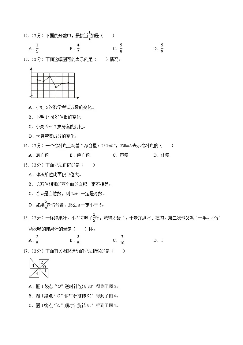 2022-2023学年天津市东丽区五年级(下)期末数学试卷第2页