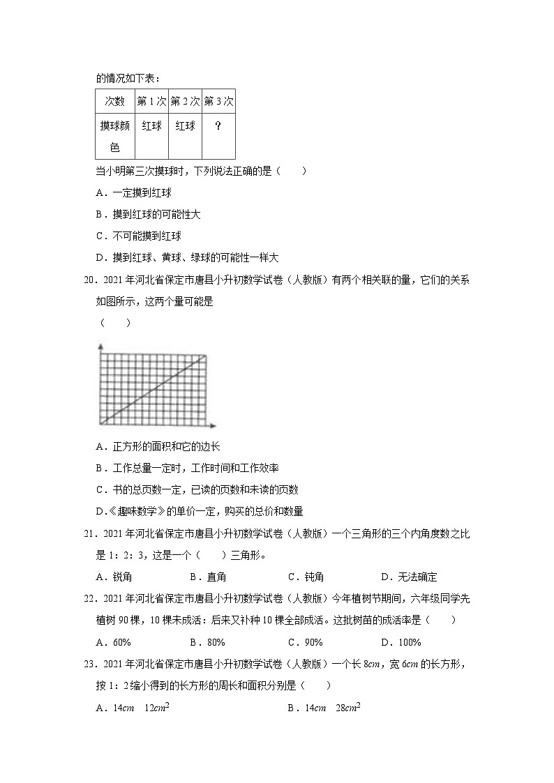 2025年中山路小学六年级数学下册期末试卷十七(含答案)第3页