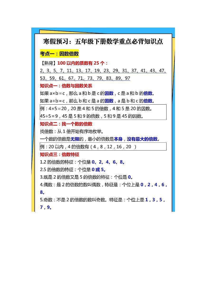 期末必背知識(shí)點(diǎn)數(shù)學(xué)5年級(jí)下冊(cè)第2頁