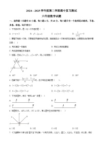 山东省淄博市高青县2024—2025学年六年级下学期期中考试数学试卷
