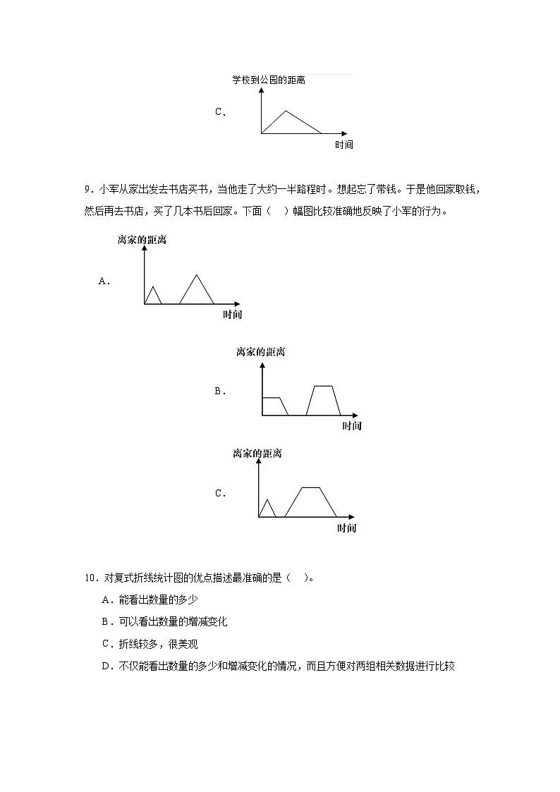 第二单元折线统计图与可能性期末复习练 北京版数学五年级下册第3页