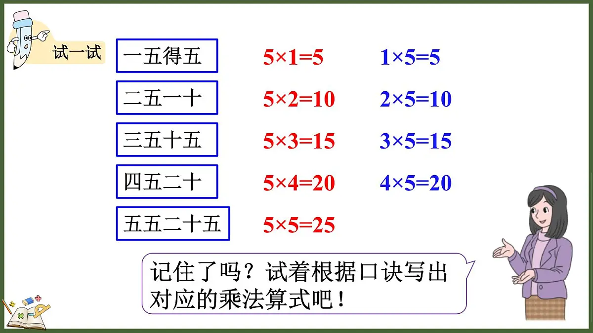 人教版(2024)数学二年级上册 2.2 5的乘法口诀 第一课时(课件)第8页